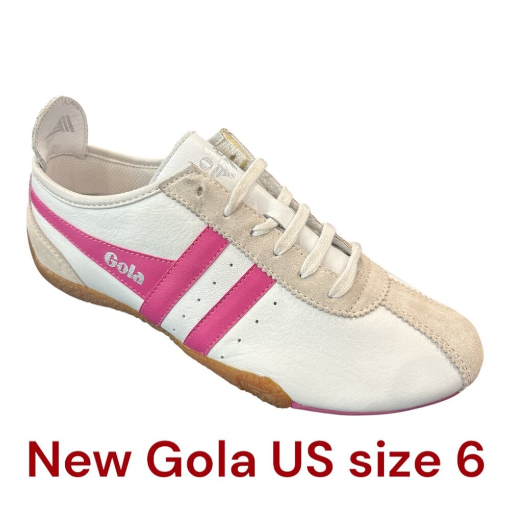 Gola Women`s Trainer U.S. 6 U.S. euro 37 Color White with pink trim New.